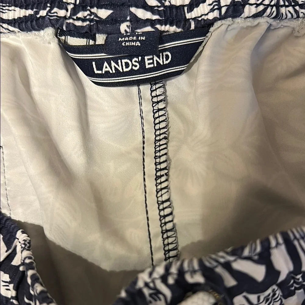 Lands' End boys size large 14-16 Blue and White swim trunks